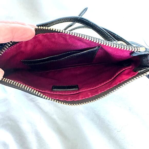 Cole Haan Ali‎ Mini Jitney Black Patent Leather Shoulder Crossbody Bag - Picture 4 of 8